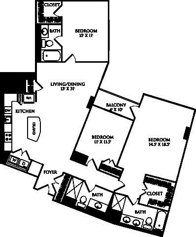 C3G floor plan with 3 beds, 3 baths and is 1641 square feet